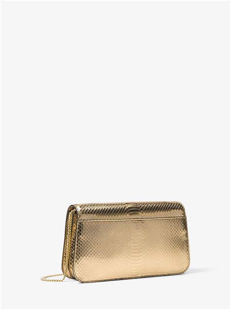 michael kors clutch snake|Mott Large Metallic Snake.